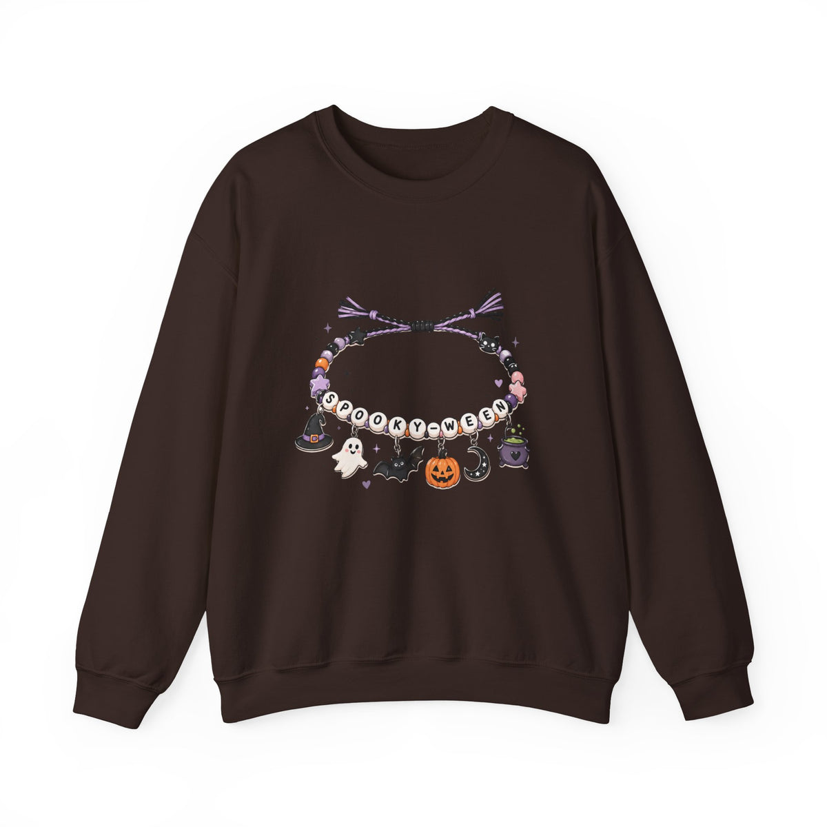 Halloween Spooky Vibes Friendship Bracelet Crewneck Sweatshirt