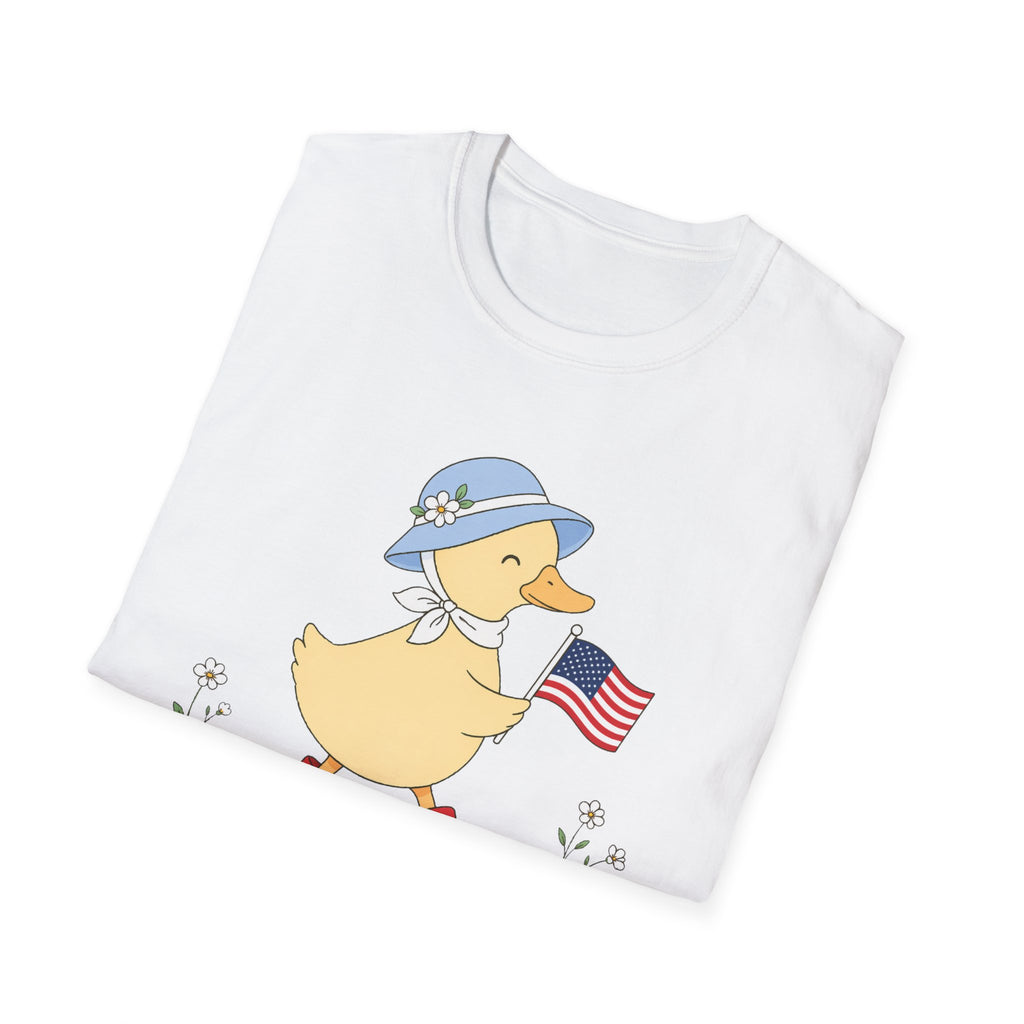 Patriotic Duck T-Shirt, Cute 4th of July Duck Tee, Funny American Flag Duck Shirt, Fourth of July Women Girls Shirt, Cottagecore Patriotic Tee, USA Duck Gift