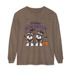 Happy Howlween Schnauzer Dogs in Costume Long Sleeve T-Shirt