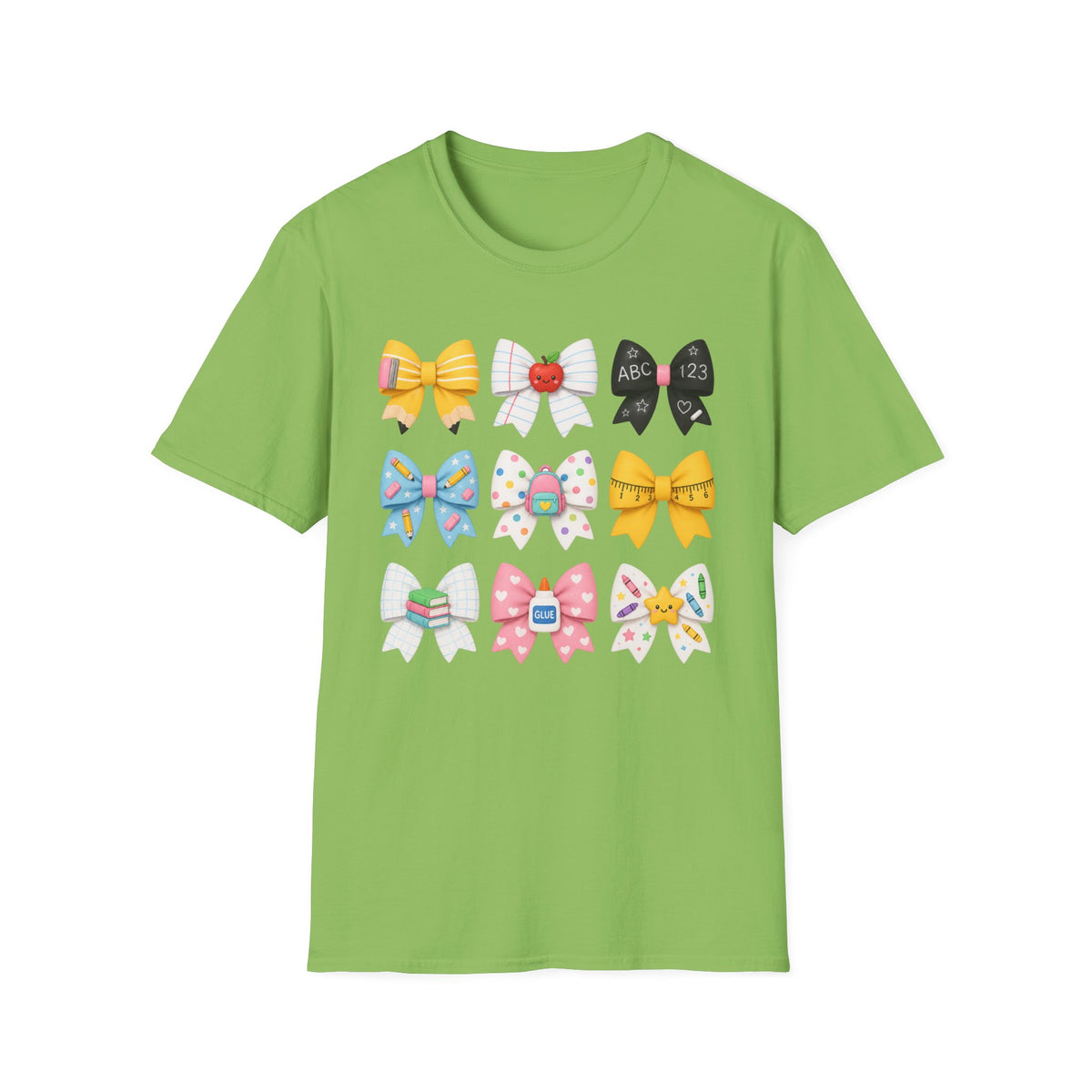 School Bow Graphic T-Shirt — Cute Back-to-School Hair Bows Design
