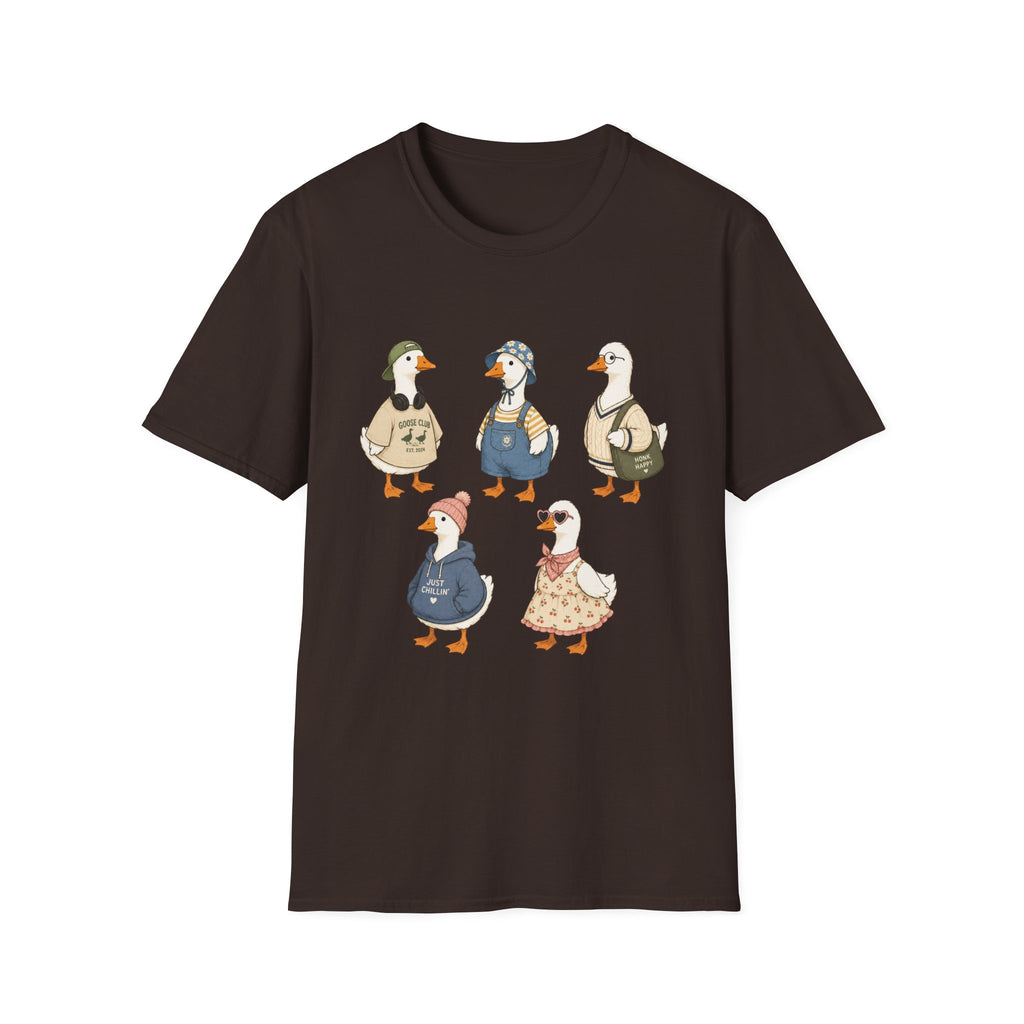 Cute Whimsical Vintage Goose Family T-Shirt