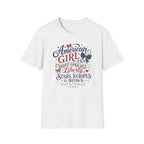 American Girl Era Tee, Sweet Land of Liberty Shirt, Stars Stripes Bows Graphic Top, USA Born Raised Patriotic Outfit T-Shirt