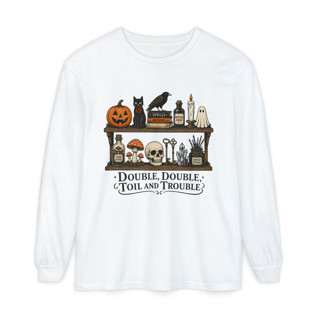 Halloween Potion Shelf "Double, Double, Toil and Trouble" Long Sleeve T-Shirt