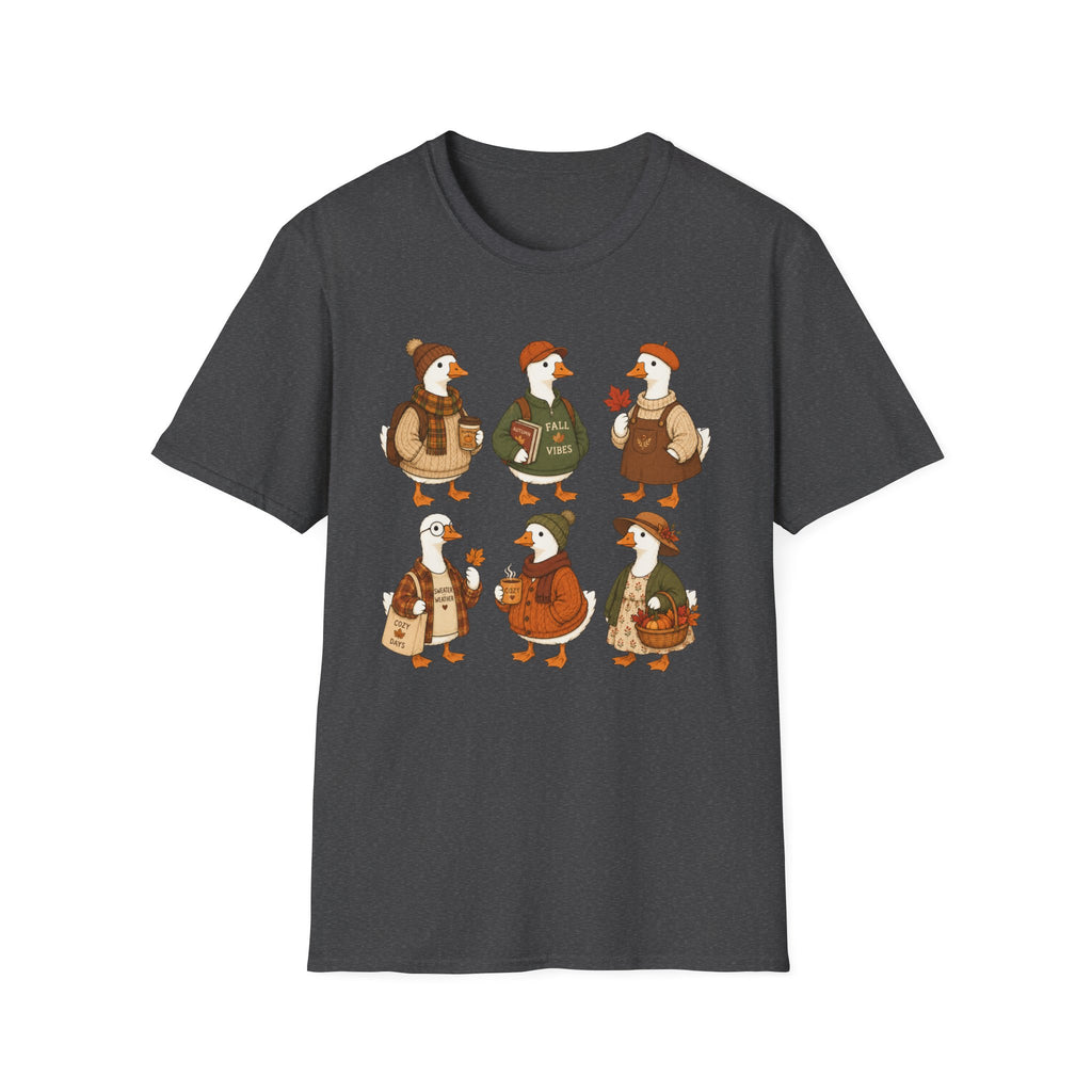 Fall Vibes Goose T-Shirt — Cute Autumn Ducklings Graphic Tee