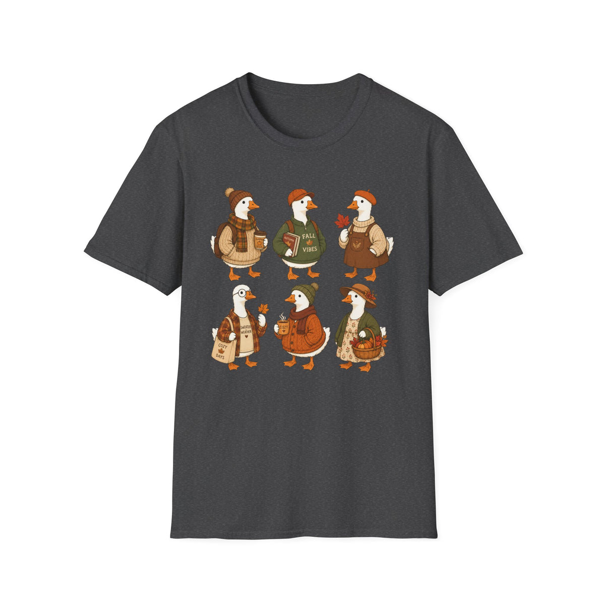 Fall Vibes Goose T-Shirt — Cute Autumn Ducklings Graphic Tee
