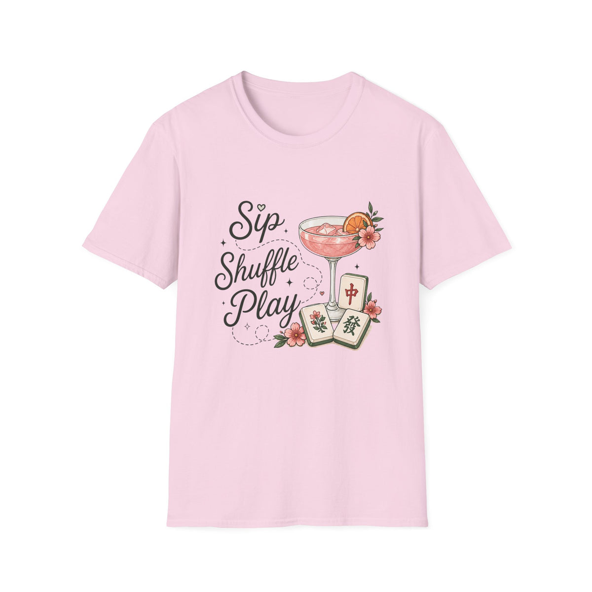 Sip Shuffle Play Cocktail & Mahjong T‑Shirt