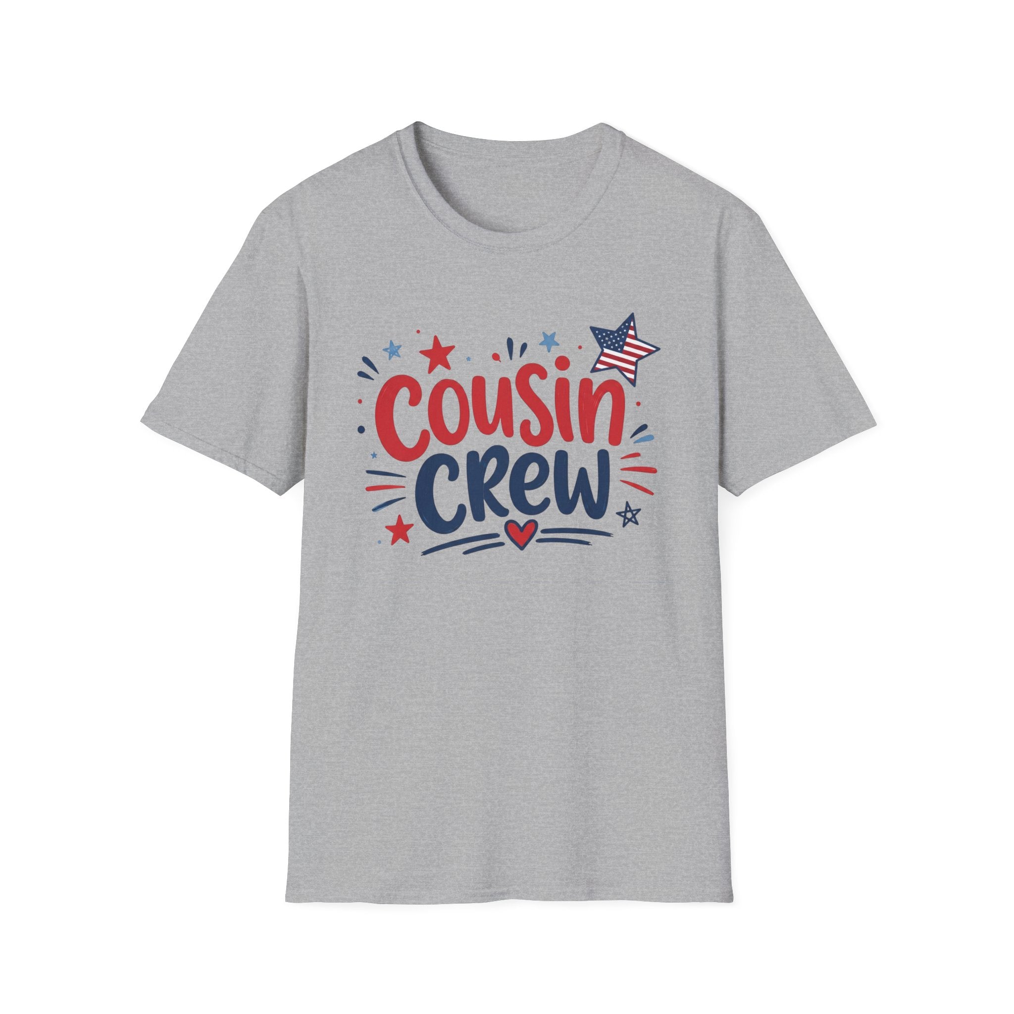 Patriotic Cousin Crew T-Shirt | American Flag Star Graphic Tee, Fourth Of July Family Matching Holiday Top