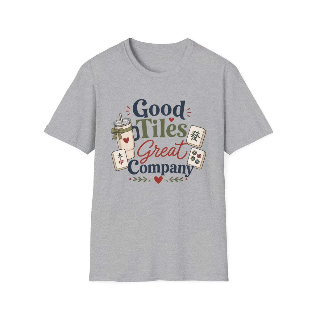 Mahjong T-Shirt — "Good Tiles, Great Company" Casual Tee