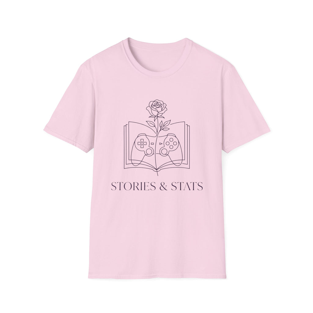 T-Shirt — "Stories & Saves" Gamer Book Graphic Tee