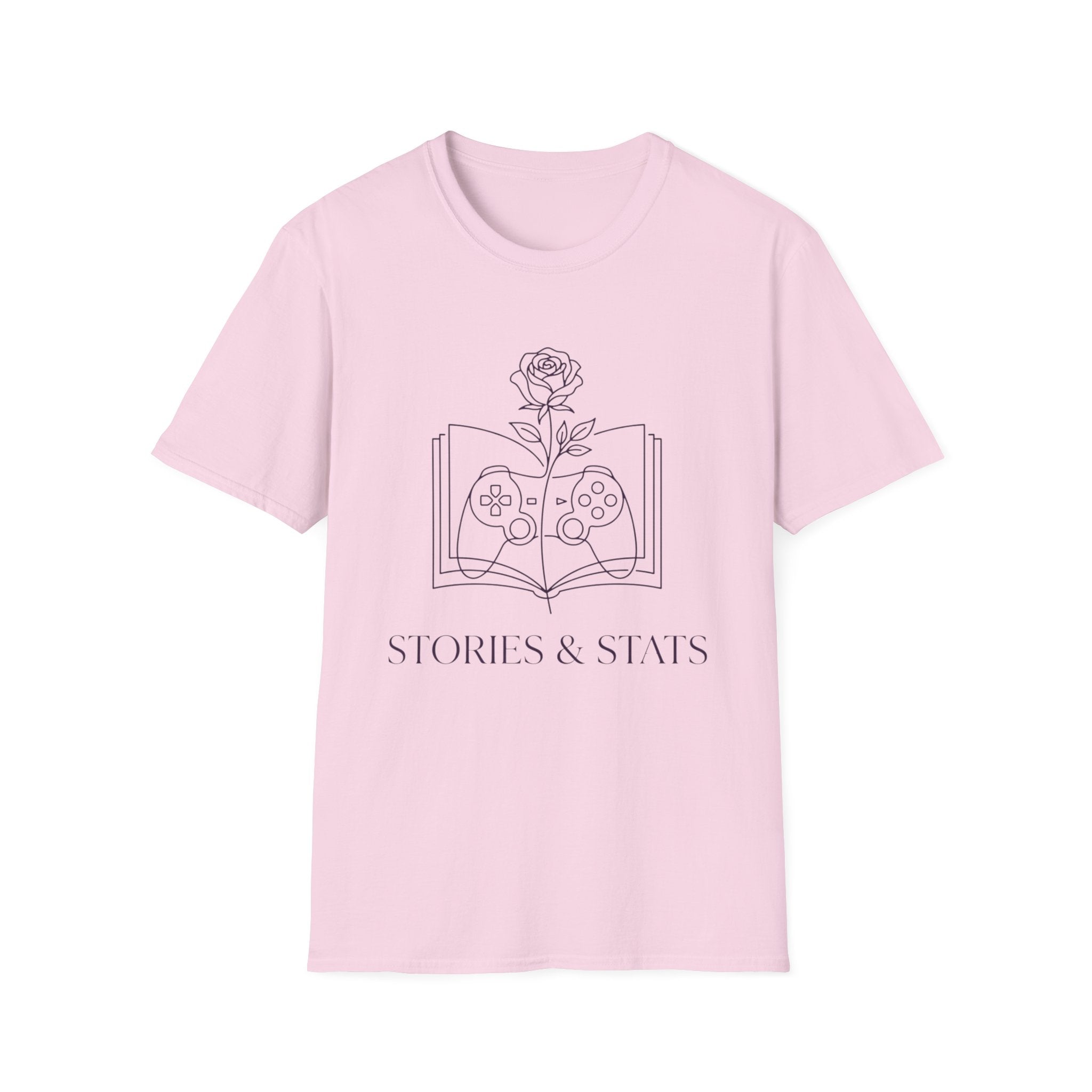 T-Shirt — "Stories & Saves" Gamer Book Graphic Tee