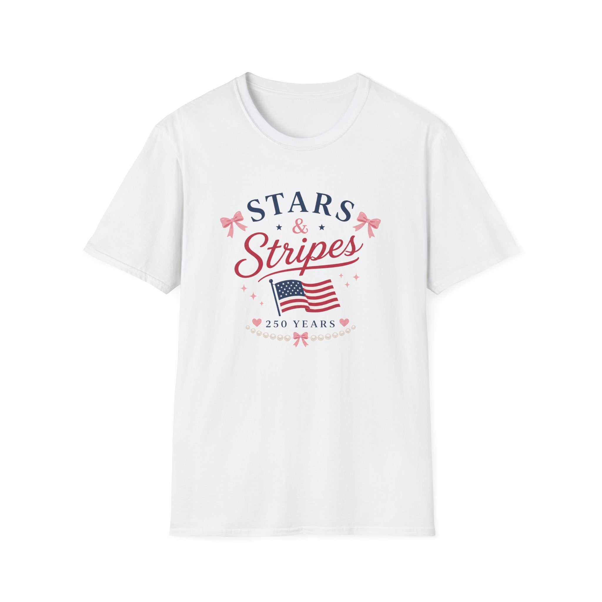 Stars and Stripes 250 Years Tee, USA Anniversary Shirt, Red White Blue Flag Graphic Top, Patriotic American Pride Outfit T-Shirt