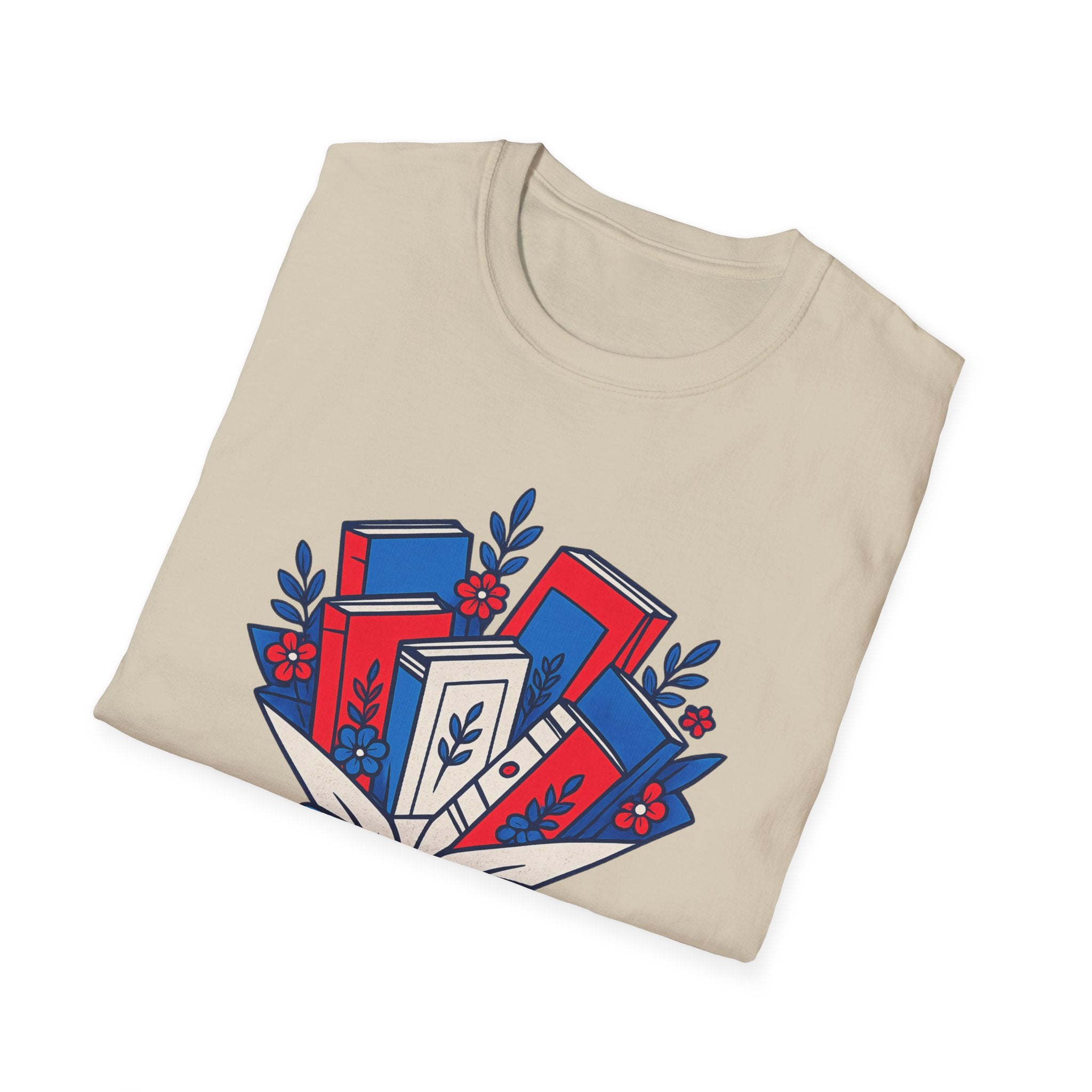 Patriotic Book Lover T-Shirt, Americana Reading Graphic Tee, Retro Library Shirt, Fourth of July Books Design, Cute Teacher Reader Apparel T-Shirt