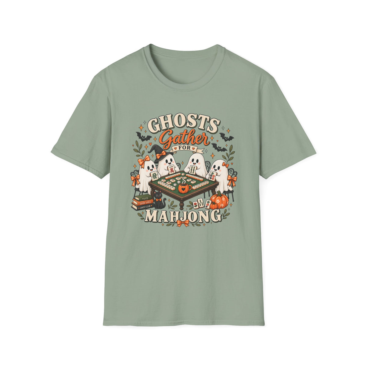 Ghosts Gather for Mahjong Halloween T‑Shirt