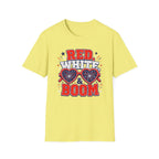 Red White Boom Sunglasses Shirt, Funny Patriotic Heart Glasses Firework Tee, 4th of July Pun Party T-Shirt, Retro Boom America Celebration Gift