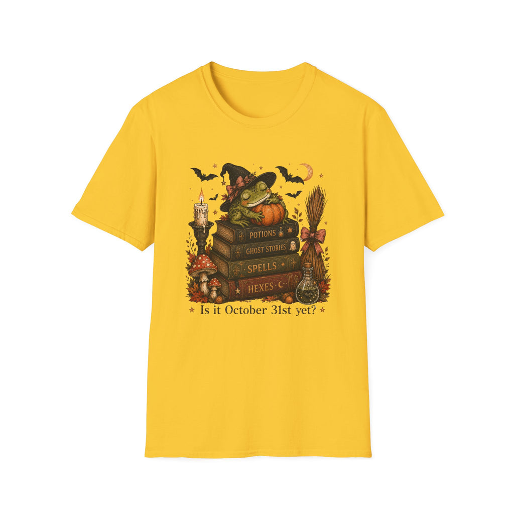 Witch Frog Halloween T‑Shirt — 'Potions & Ghost Stories' Cute Spooky Tee