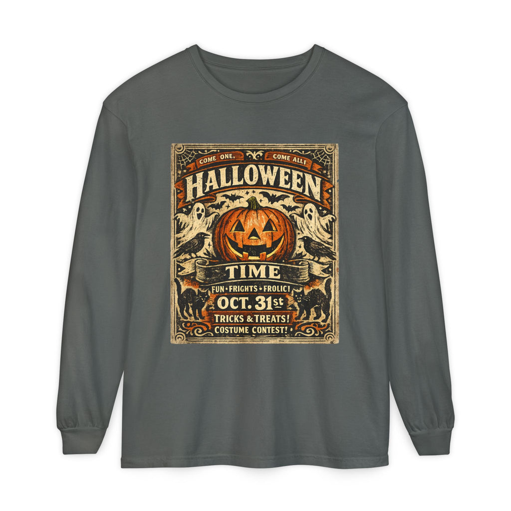 Halloween Time Vintage Jack-O'-Lantern & Ghosts Long Sleeve T-Shirt