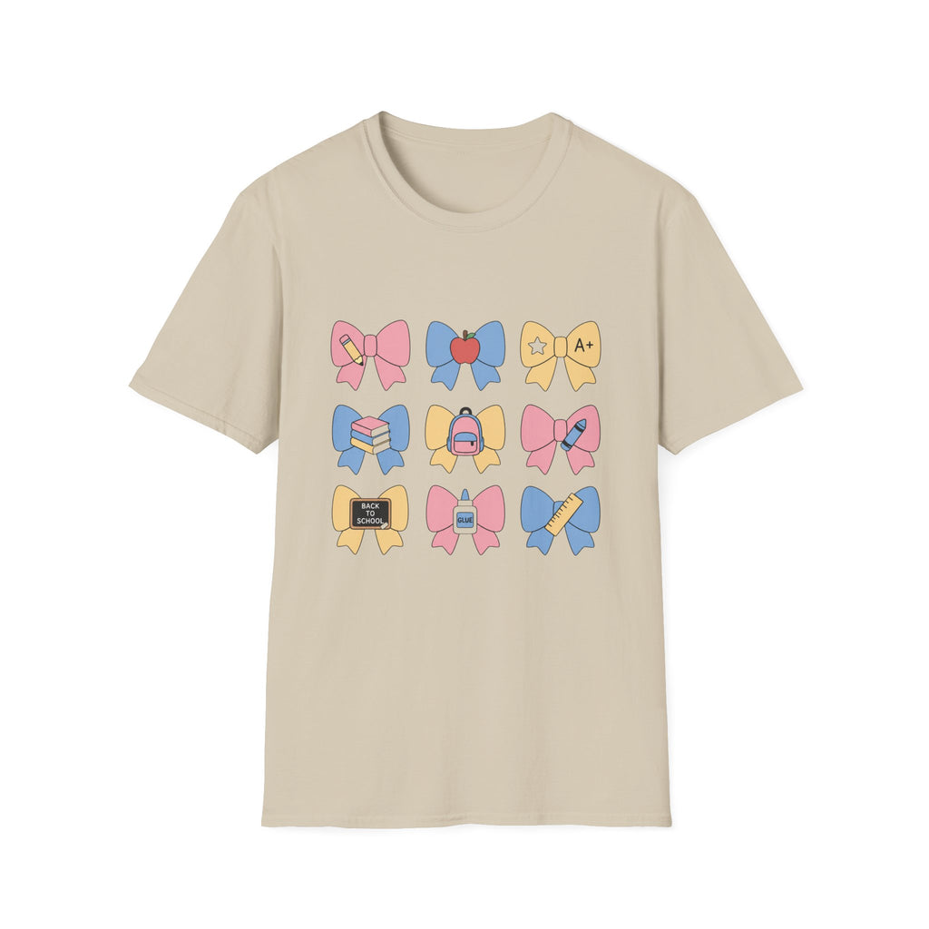 Back-to-School Bows T-Shirt — Cute School Icons Graphic Tee