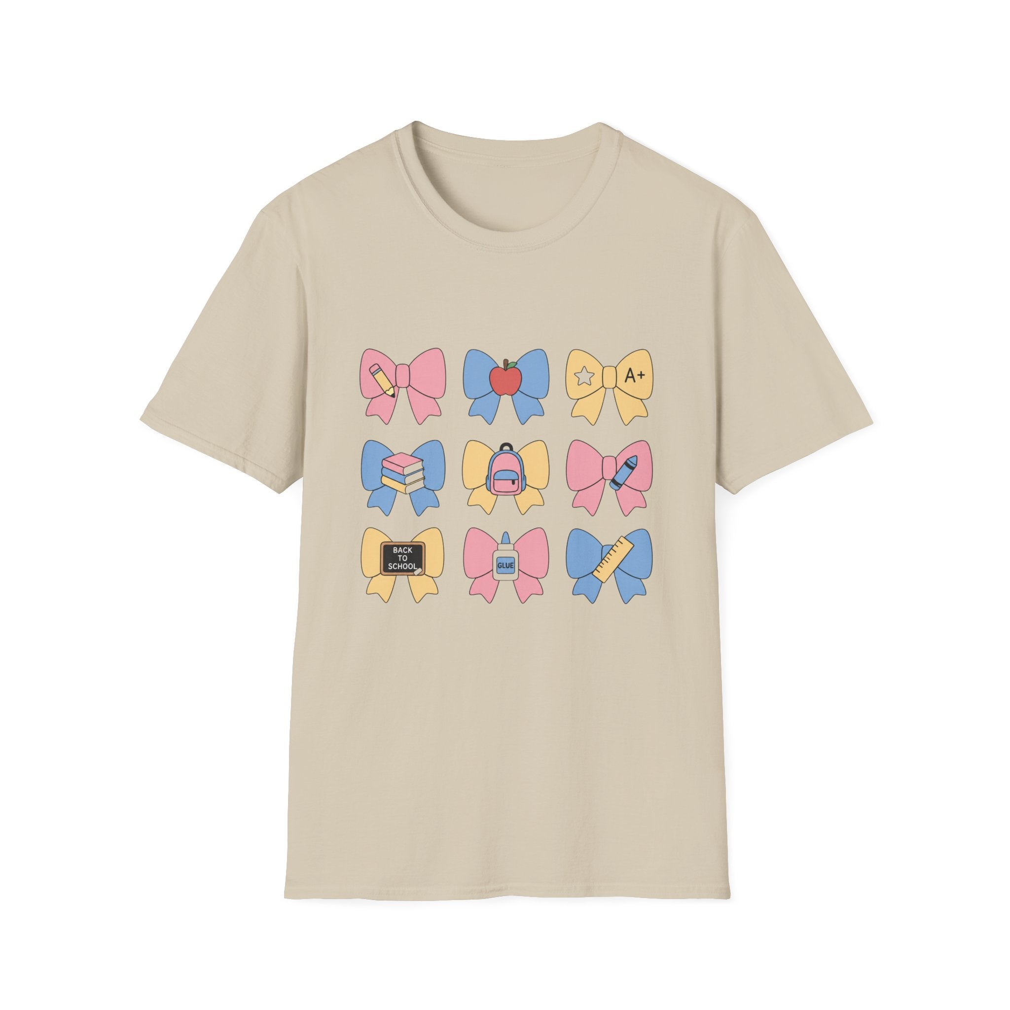 Back-to-School Bows T-Shirt — Cute School Icons Graphic Tee