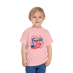 Happy Fourth of July Patriotic T-Shirt, Americana Fireworks Graphic Tee, Retro Independence Day Shirt, Summer Celebration Apparel, Red White Blue Outfit Toddler Short Sleeve Tee