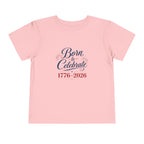 Born to Celebrate 1776 2026 Tee, Patriotic USA Anniversary Shirt, Red White Blue Fireworks Graphic Top, Semiquincentennial Celebration Outfit Toddler Short Sleeve Tee