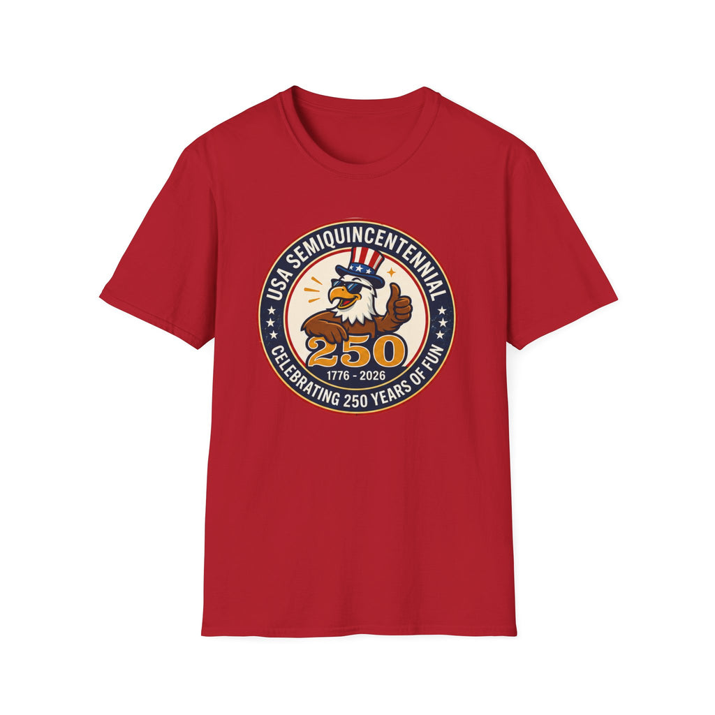 USA Semiquincentennial Eagle T-Shirt | Funny Patriotic 250th Anniversary Graphic Tee, 1776 2026 Uncle Sam Hat Top