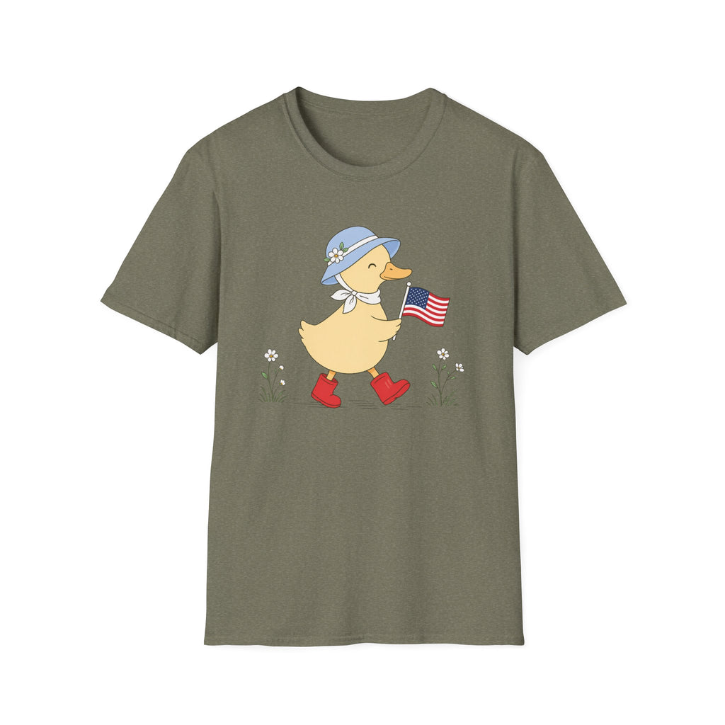 Patriotic Duck T-Shirt, Cute 4th of July Duck Tee, Funny American Flag Duck Shirt, Fourth of July Women Girls Shirt, Cottagecore Patriotic Tee, USA Duck Gift