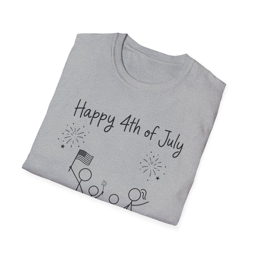 Happy 4th of July, Stick Figure Family T-Shirt, 250th Anniversary Tee, 1776 2026, America 250 Years, Gift, Independence Day