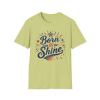 Born To Shine T-Shirt | Patriotic Fireworks Graphic Tee, Fourth Of July Stars Stripes Top