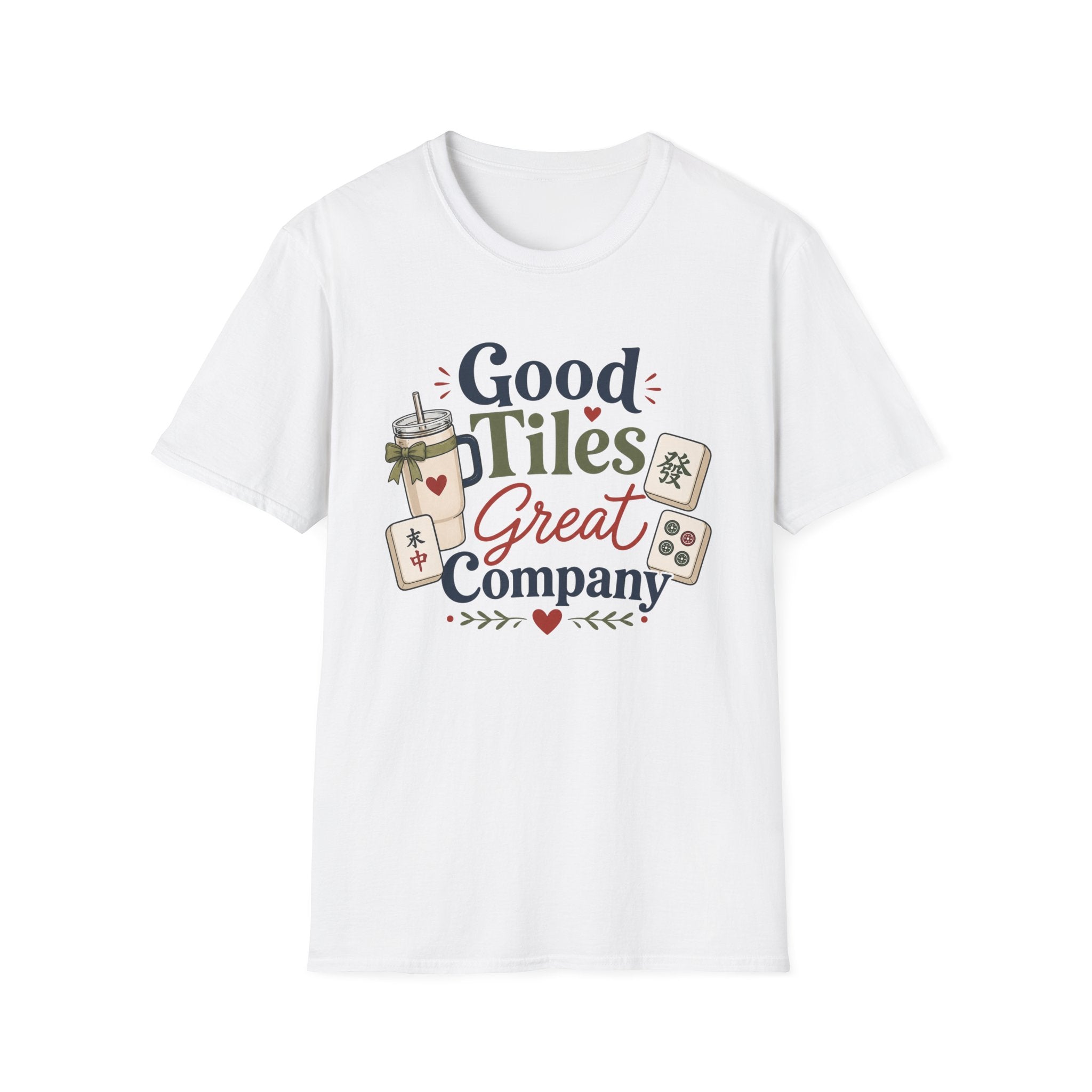 Mahjong T-Shirt — "Good Tiles, Great Company" Casual Tee