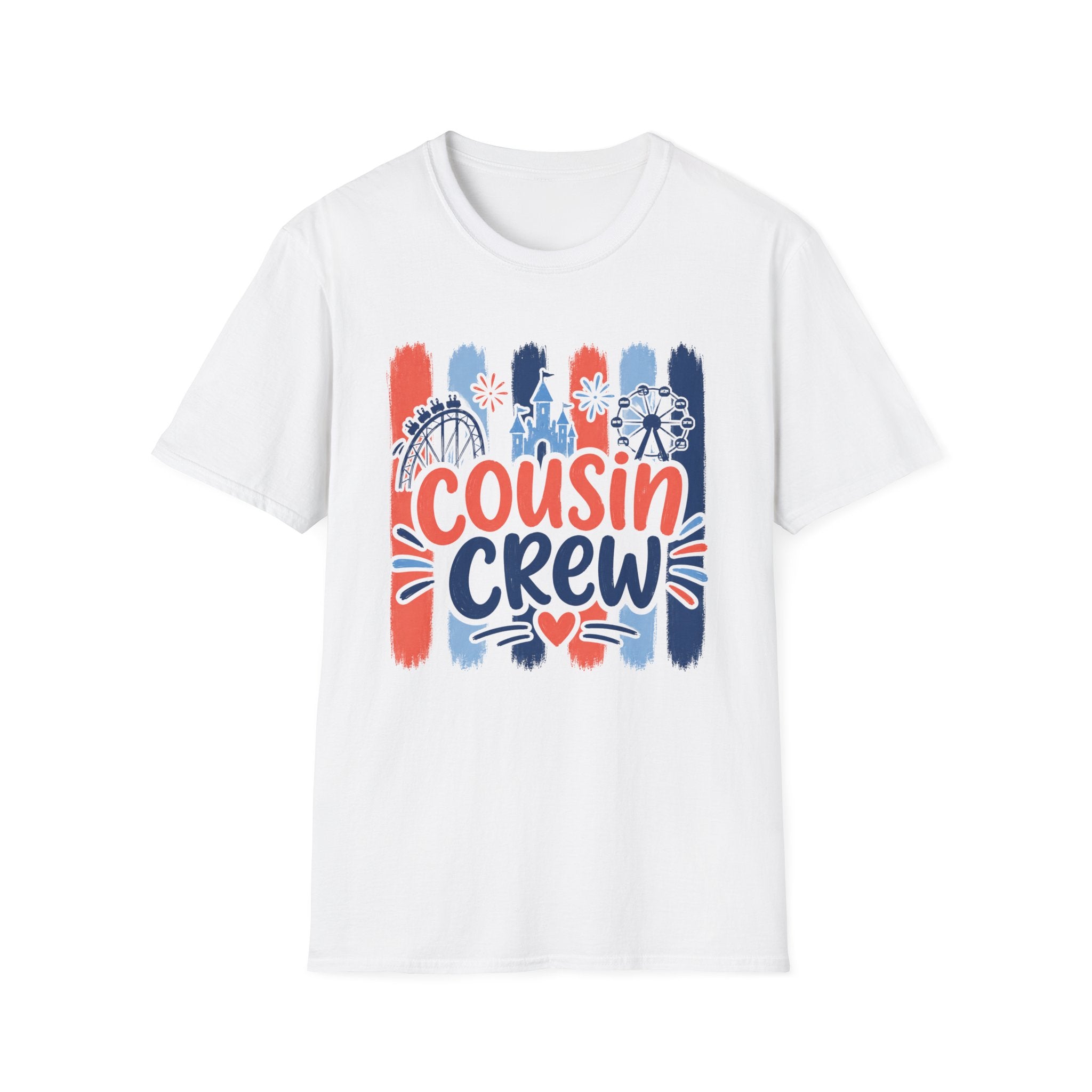 Cousin Crew Patriotic Tee, Red White Blue Fireworks Shirt, Family Matching Fourth of July Outfit, Festive USA Graphic Top