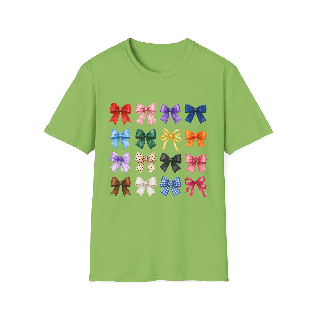 Bow Pattern T-Shirt — Colorful Ribbon Graphic Tee