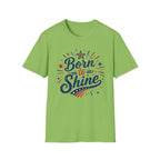 Born To Shine T-Shirt | Patriotic Fireworks Graphic Tee, Fourth Of July Stars Stripes Top