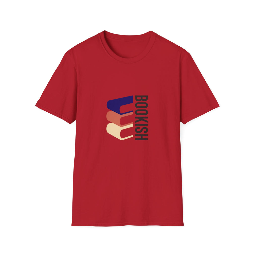 Bookish T-Shirt – Vertical Retro Stack Books Graphic Tee for Readers