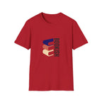Bookish T-Shirt – Vertical Retro Stack Books Graphic Tee for Readers