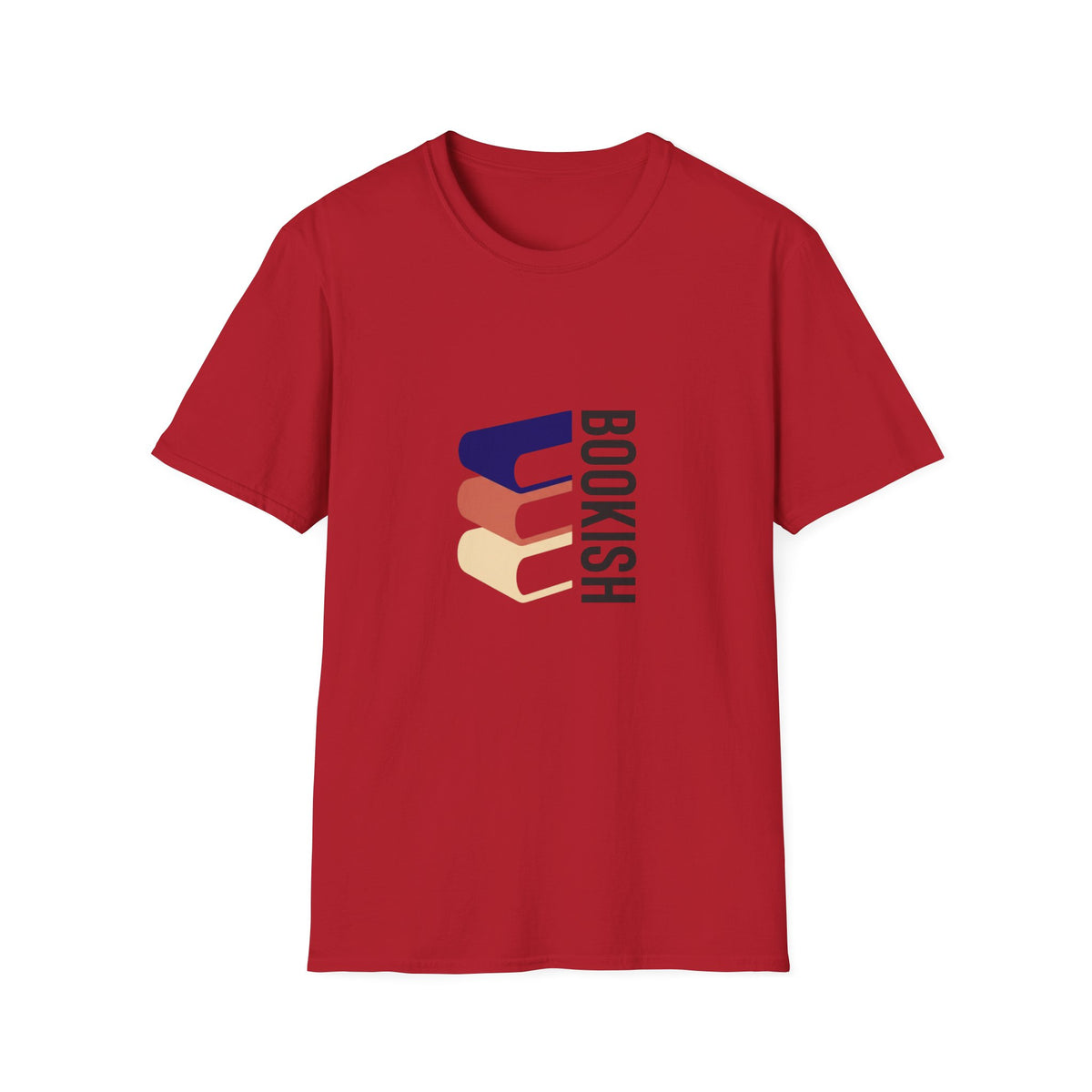 Bookish T-Shirt – Vertical Retro Stack Books Graphic Tee for Readers