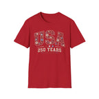USA 250 Years Tee, 1776–2026 Anniversary Shirt, Patriotic American Pride Graphic Top, Red White Blue Celebration Outfit T-Shirt