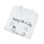 Happy 4th of July 250th T-Shirt USA Family Stick Figure Tee