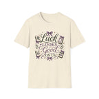 T-Shirt — "Luck Looks Good On Us" Graphic Tee (Mahjong & Charm Design)