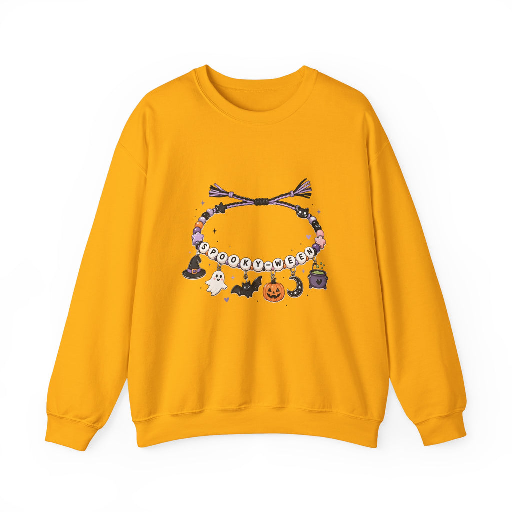 Halloween Spooky Vibes Friendship Bracelet Crewneck Sweatshirt