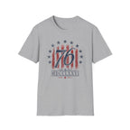 Vintage Style 76 Patriotic Shirt 4th of July Distressed American Flag Graphic Tee Fourth July Roman Numeral MDCCLXXVI Top USA Independence Day