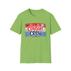 Patriotic Cousin Crew T-Shirt | Distressed American Flag Paint Stroke Graphic Tee, Fourth Of July Family Matching Top