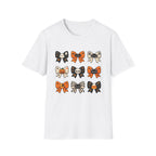 Halloween Bow T-Shirt — Cute Spooky Bows with Skulls, Pumpkins & Cats