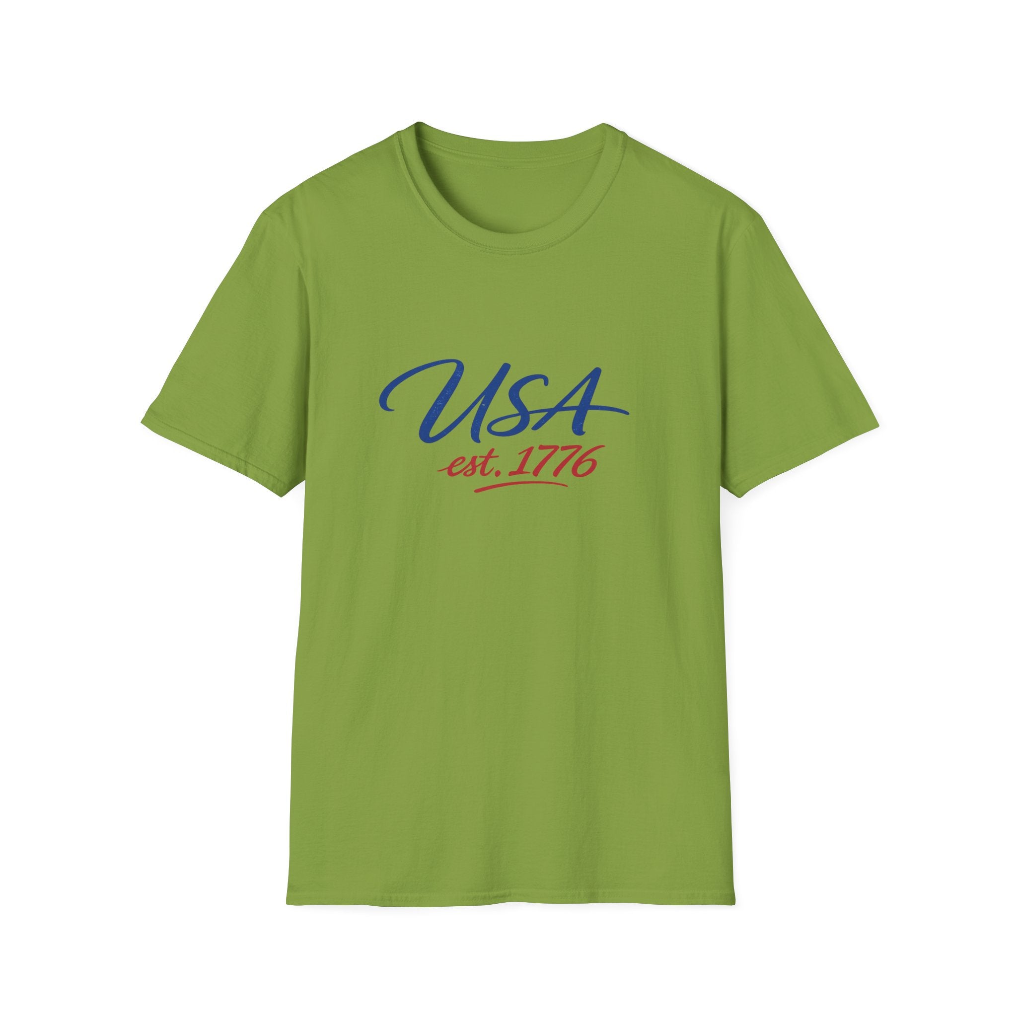 USA Est 1776 T-Shirt | Patriotic American Flag Colors Graphic Tee, Fourth Of July Casual Clothing