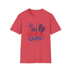 Patriotic All American Girl Graphic Tee - 4th of July Flip Flops Summer T-Shirt
