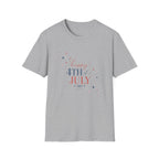 Happy 4th of July Sparkle Bow T-Shirt, Coquette Patriotic Sparkle Star Tee, Feminine Independence Day Shirt, Cute Mixed Typography 4th July