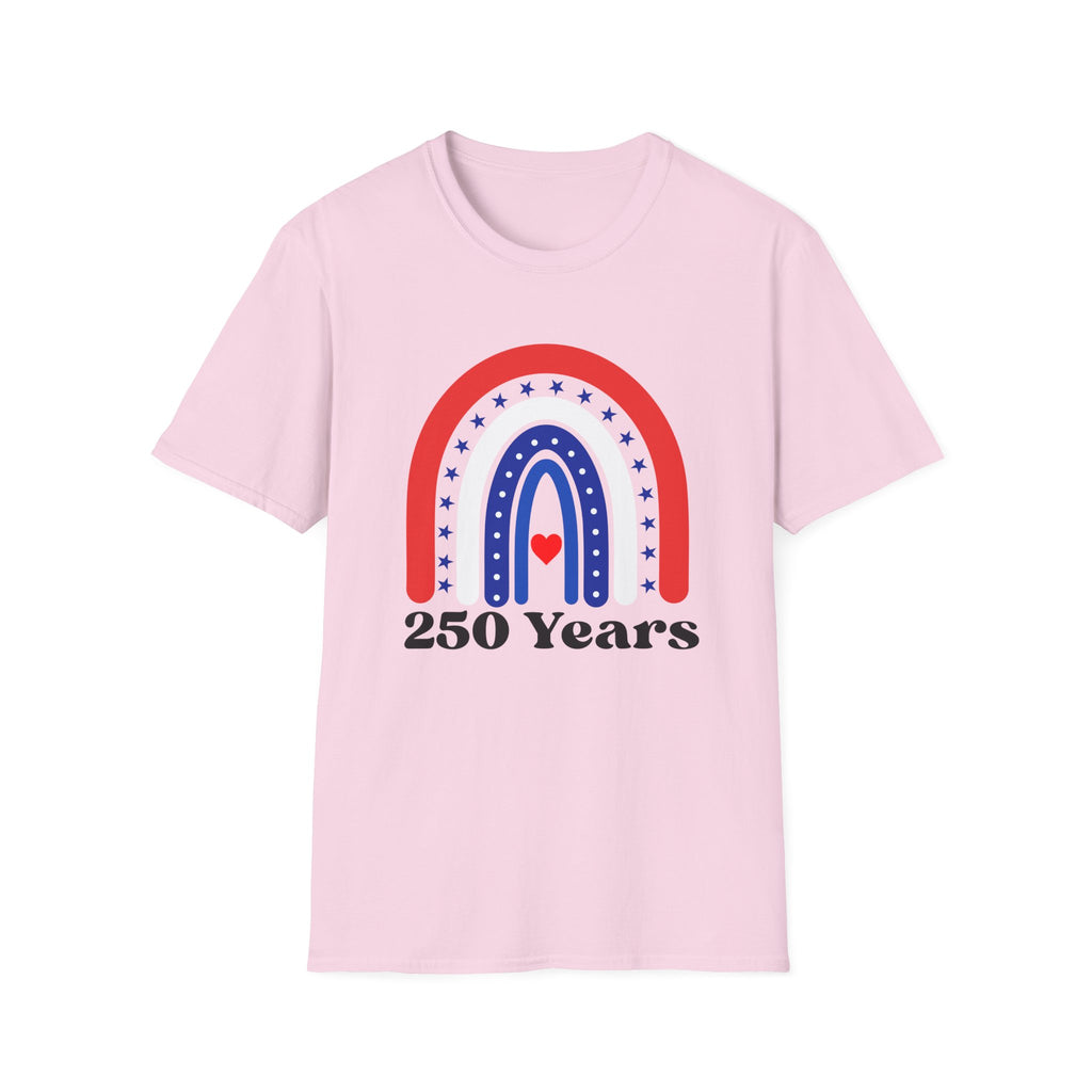 USA 250 Years Rainbow T-Shirt Patriotic Semiquincentennial Tee