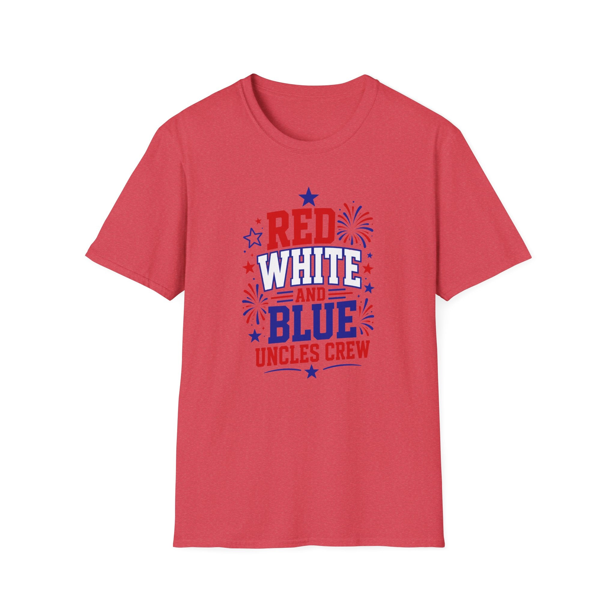 Patriotic Uncles Crew Graphic Tee - 4th of July Red White and Blue Uncle Fireworks cle T-Shirt