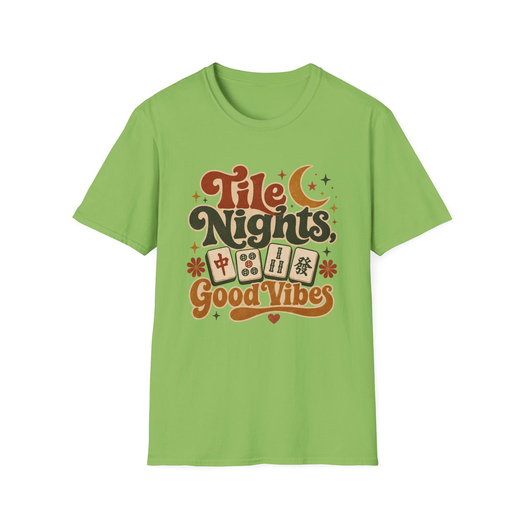 Tile Nights T-Shirt — Mahjong & Game Night Retro 'Good Vibes' Tee
