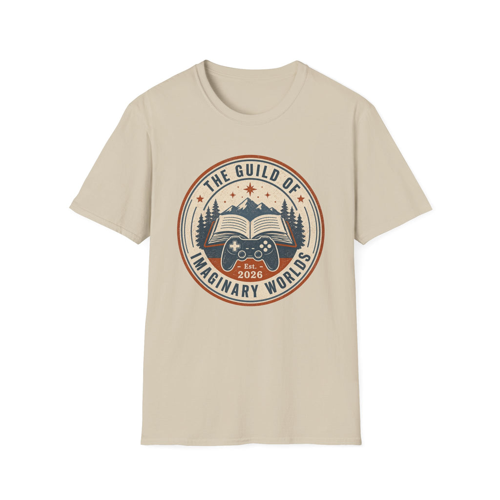 Guild of Imaginary Worlds T‑Shirt — Vintage Book & Adventure Logo