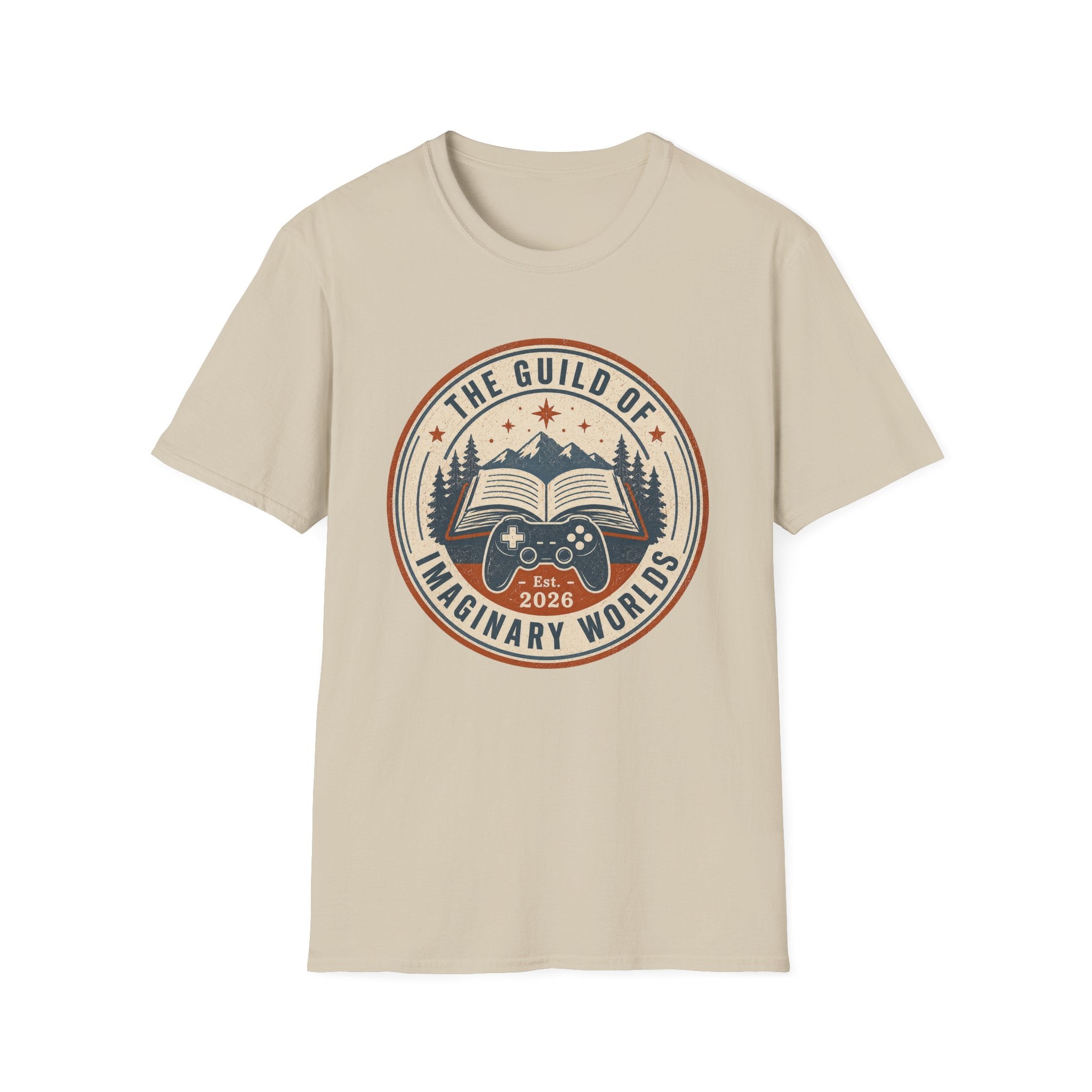 Guild of Imaginary Worlds T‑Shirt — Vintage Book & Adventure Logo